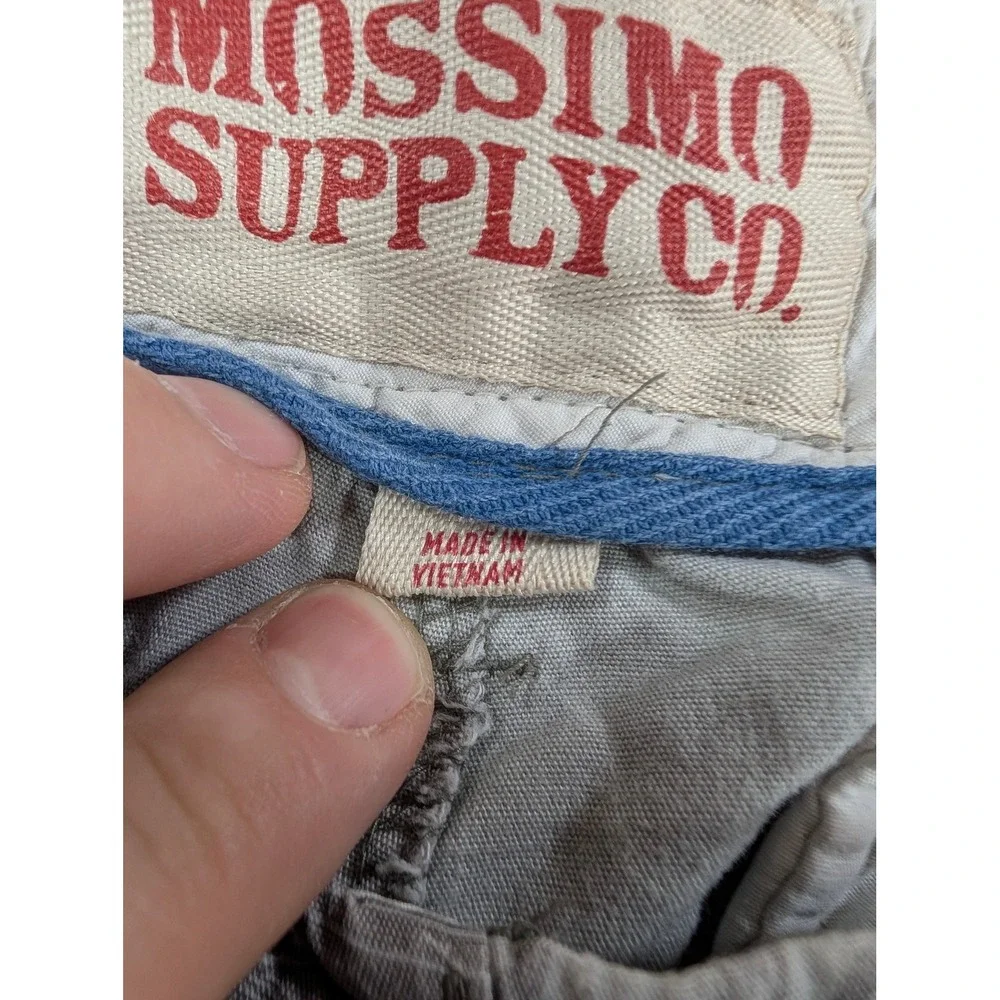 Mossimo Supply Co Mens Grey Floral Hibiscus Tropical Cargo Shorts Size 34